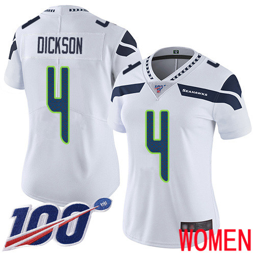 Seattle Seahawks Limited White Women Michael Dickson Road Jersey NFL Football #4 100th Season Vapor Untouchable->youth nfl jersey->Youth Jersey
